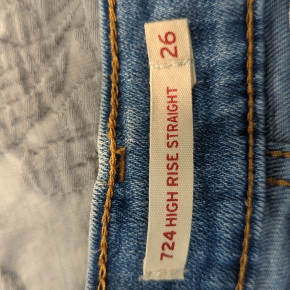 Blue Jeans - Levi Strauss 725 High Rise Straight- blue light stripe size 26 - Picture 7 of 9